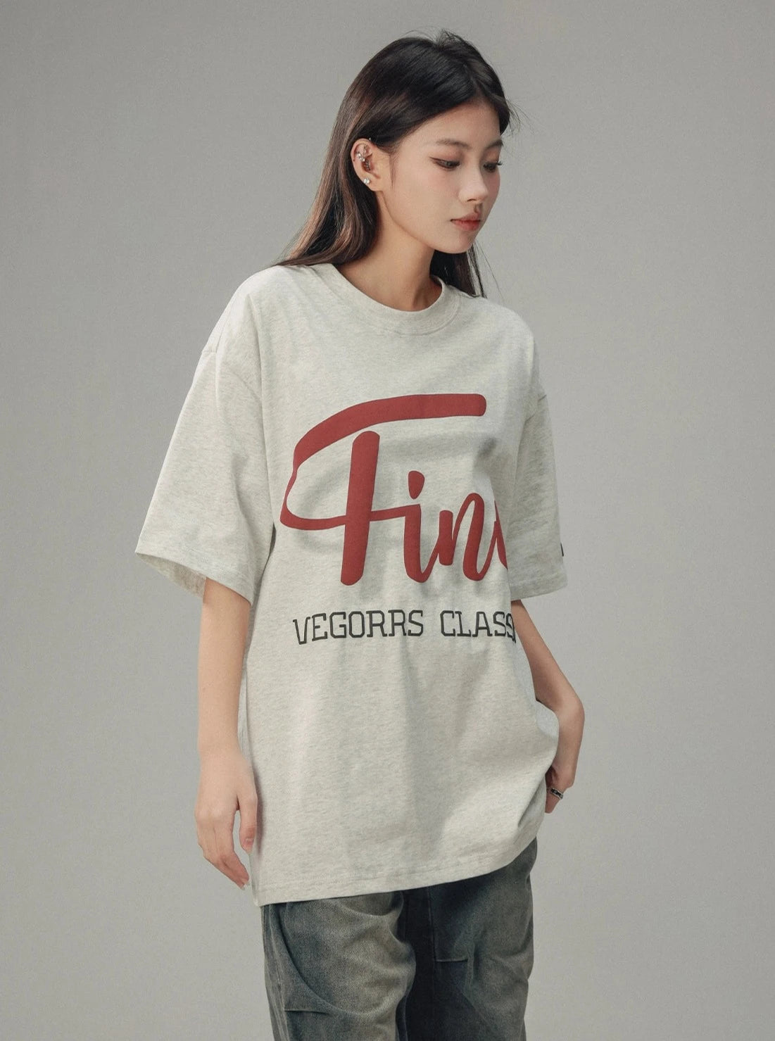 Retro Foam Print Crew Neck T-Shirt