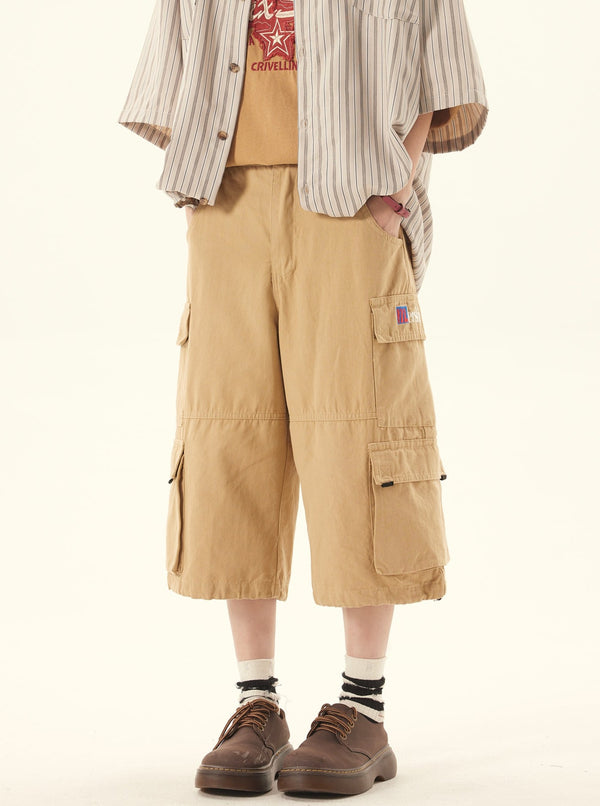 Vintage Khaki Cargo Casual Pants