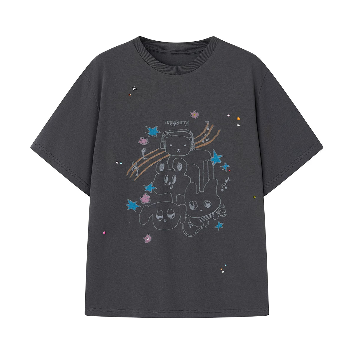 Strawberry Musician Printed T-Shirt