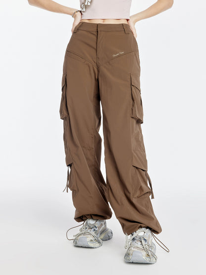 Brown Straight Cargo Pants