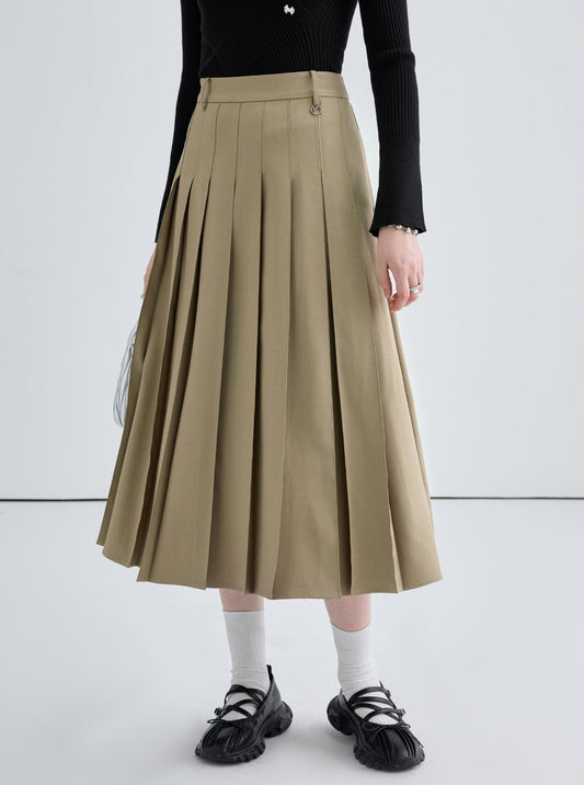 High Waist A-Line Maxi Skirt