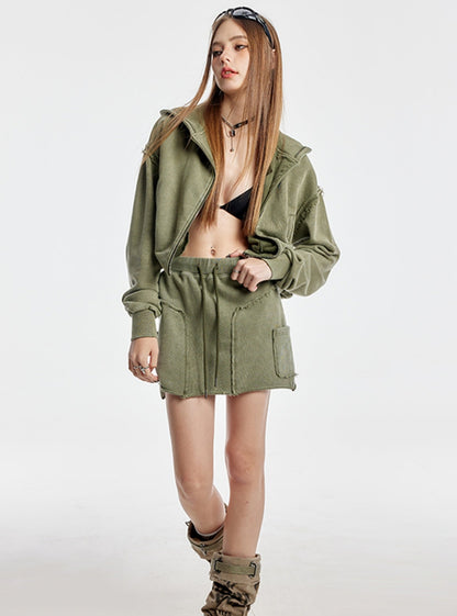 Niche Design Army Green Skirt