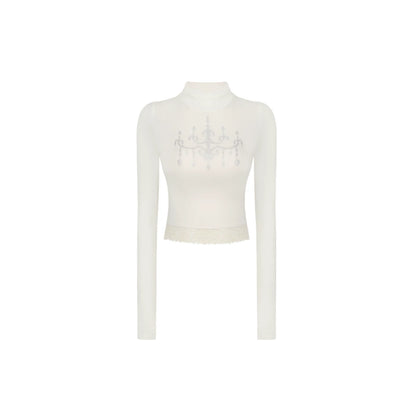 Rhinestone High-Neck Top