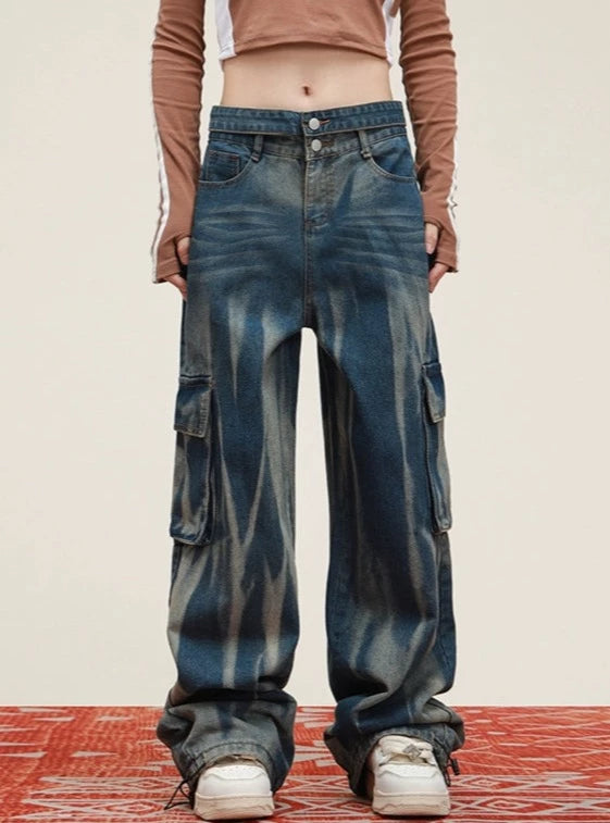 American wash distressed jeans pant