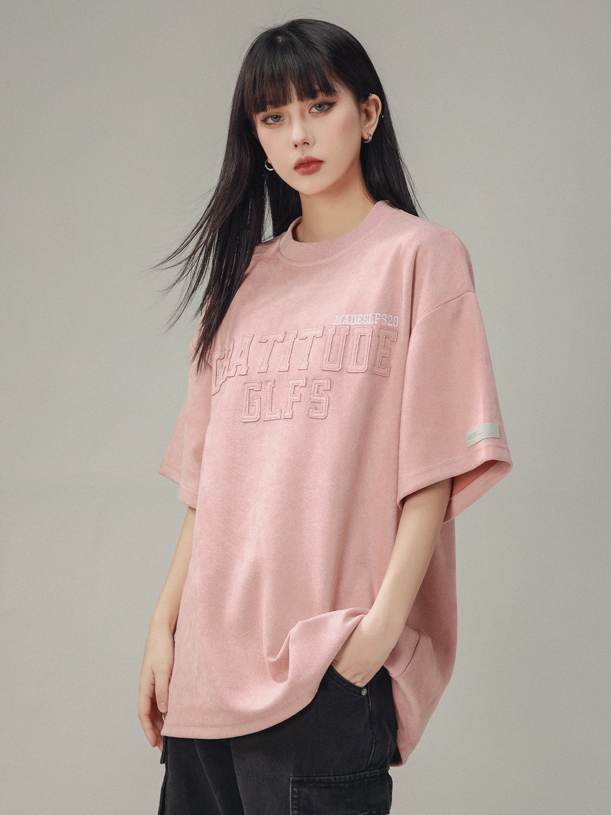 Embroidered Heavy Crew Neck T-Shirt