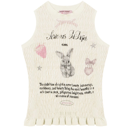 Rabbit Print Wrap Top