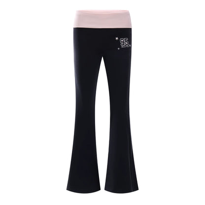 컬러 블록 플레어 스웨트팬츠