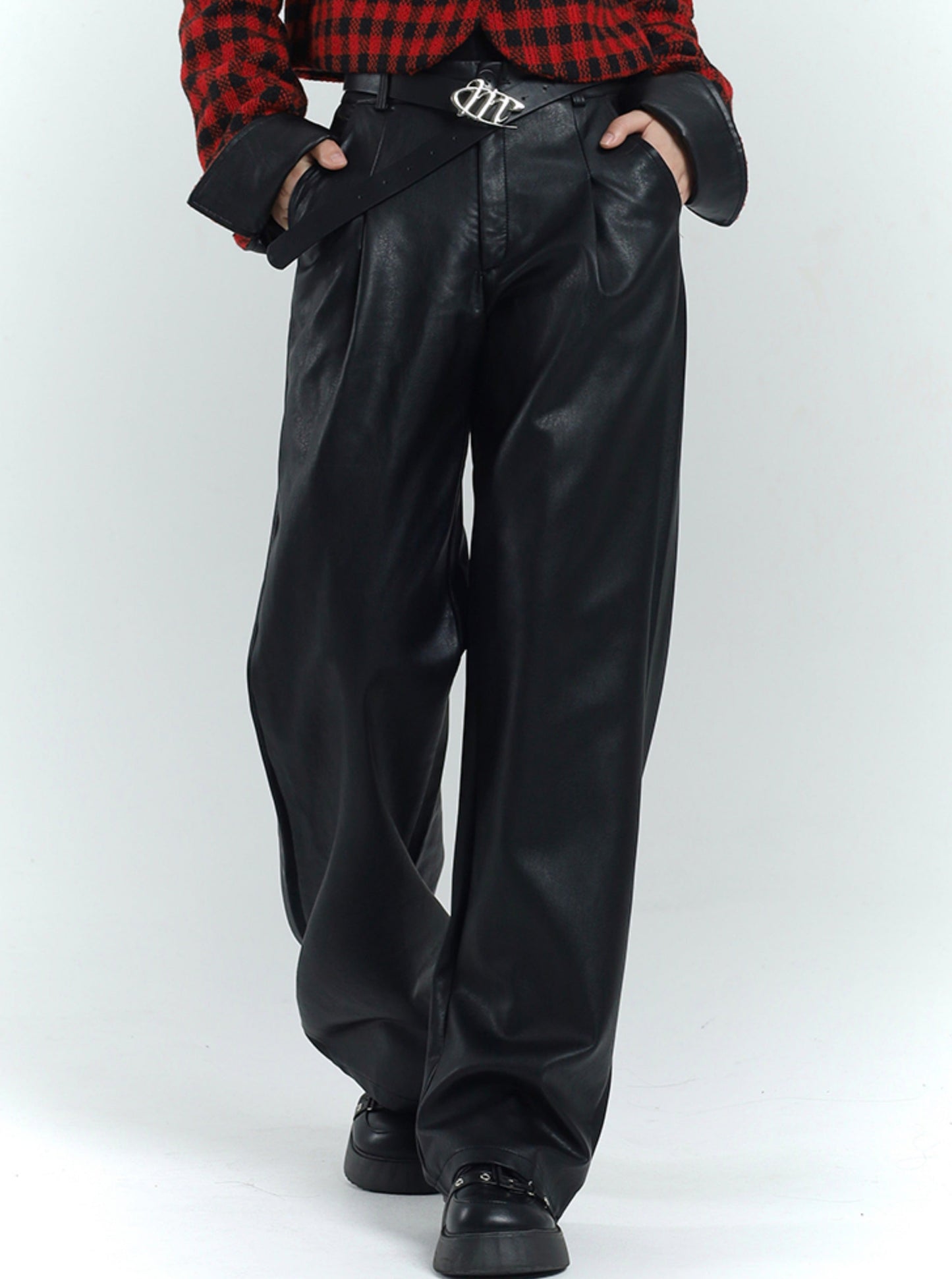 Black PU Leather Pants