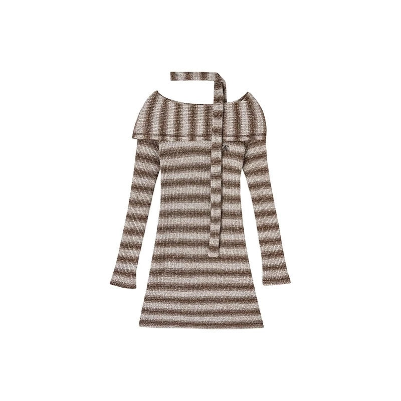 striped knitted sweater dress