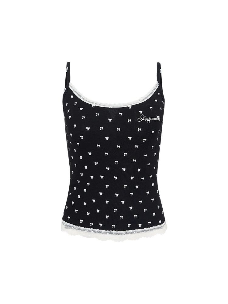 Dainty Dot Lace-Up Camisole Top