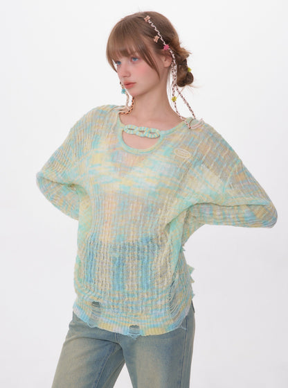 Retro Thin Knit Sunscreen Top