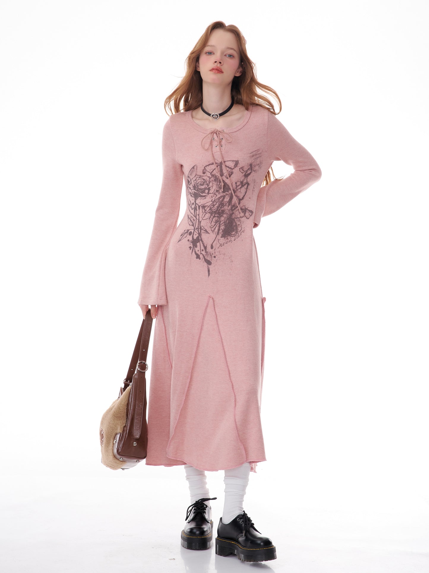 Long sleeve wool knit base Dress