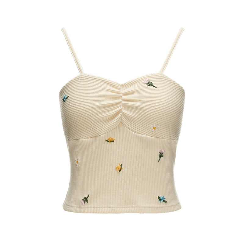 Flower Embroidery Camisole Top