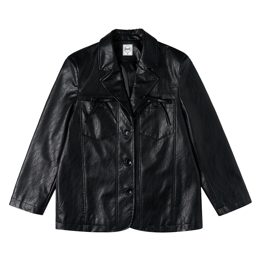 American Retro Leather Removable Coat