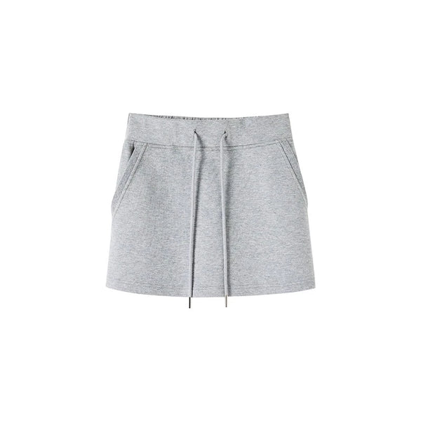 Lapel sweatshirt and skirt two-piece set