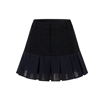 High-Waisted Pleated Mini Skirt