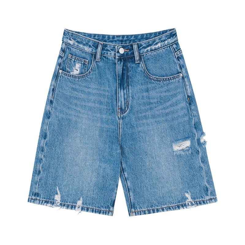 Brushed Straight Denim Shorts Pants