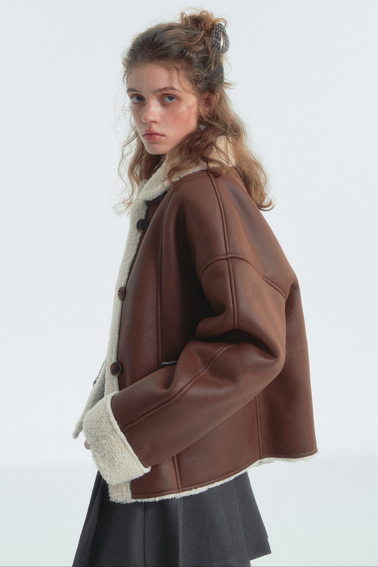 Lapel Detail Fur Jacket