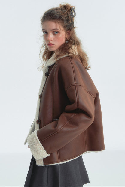 Lapel Detail Fur Jacket
