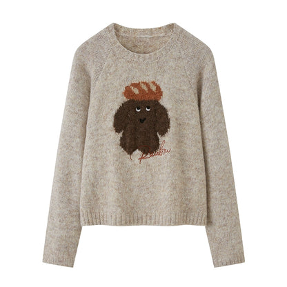 Bread Dog Round Neck Sweater