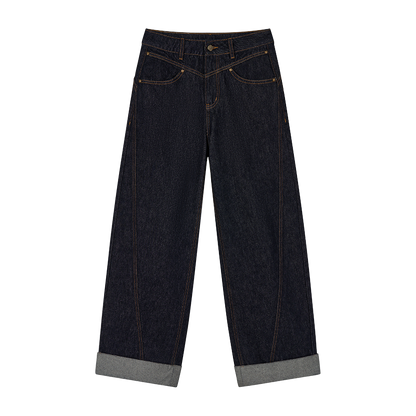 Lockere Cuffed Jeans Set-Up 