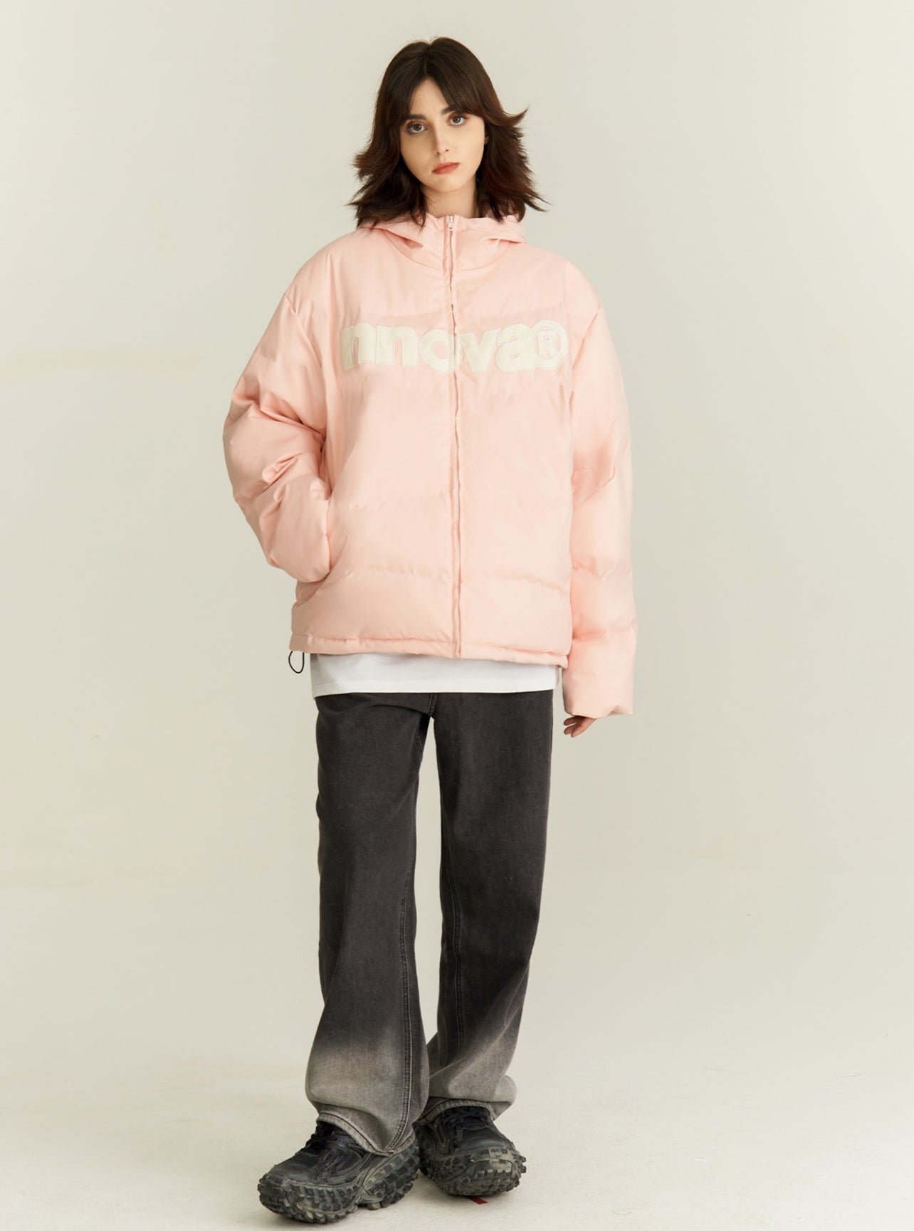 Basic LOGO hooded thick coat