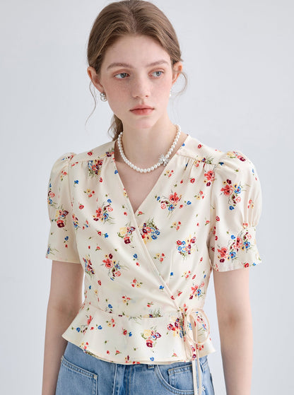 French Floral Slimming Shirt