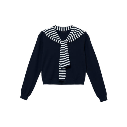 Striped Knitted Shawl Top