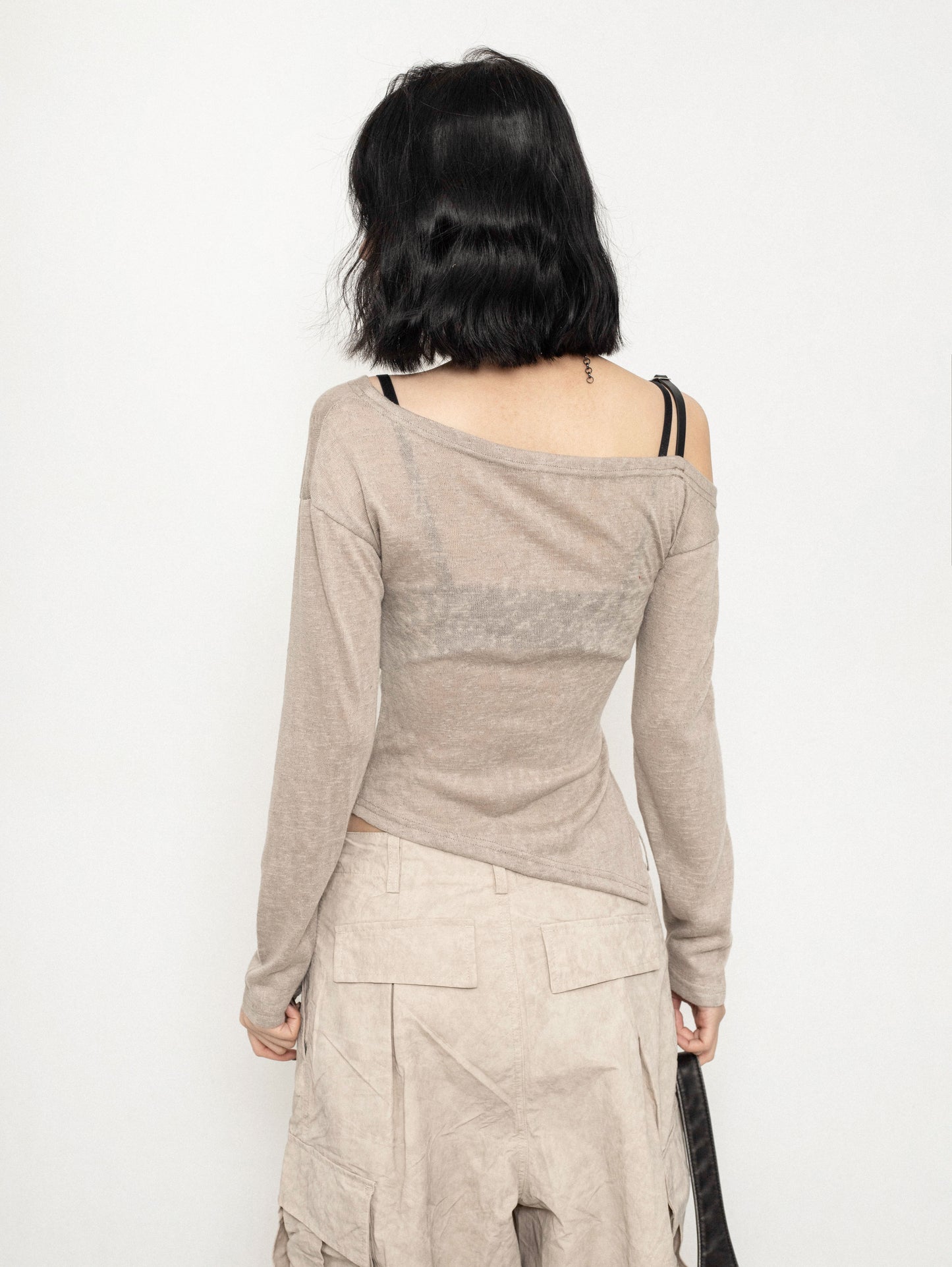 Sense Long Slant Shoulder Top