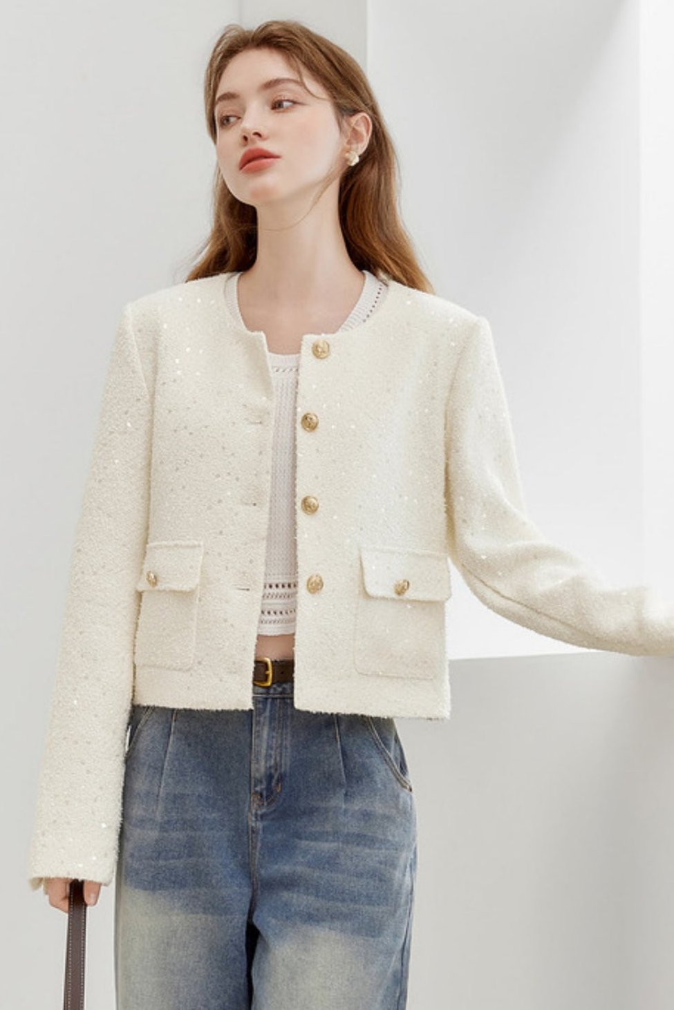 French Sequin Short Jacket