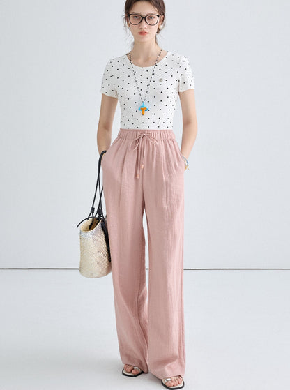 Drape Straight Leg Casual Pants