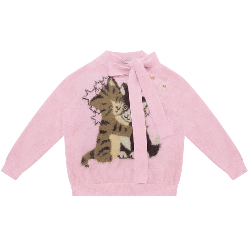 Retro Cat Pattern Sweater