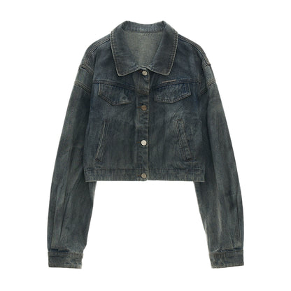 MAMC Distressed Denim Jacke Jacke kurzen Rock zweiteiligen Rock fallen neue Mode lässig Denim Anzug Frauen