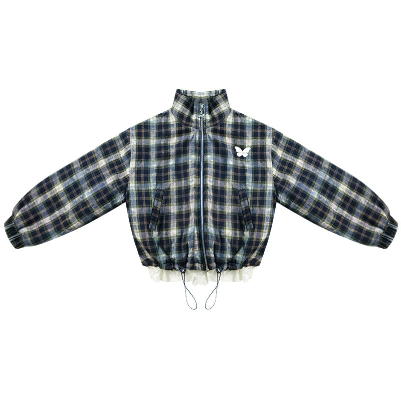 Retro Plaid Thickened Cotton Jacket