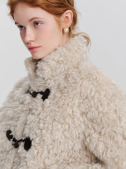 Thickened imitation lamb fur jacket