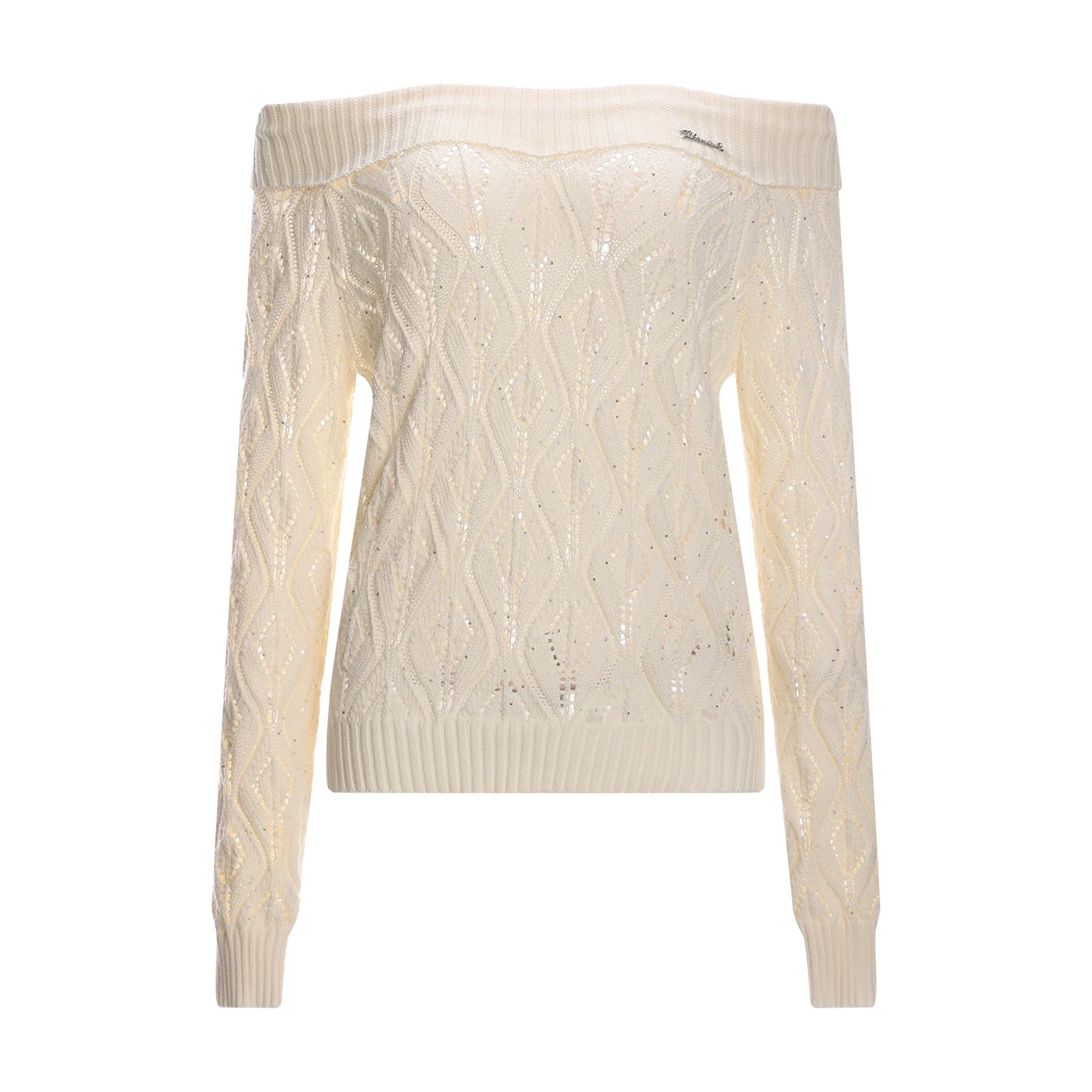 Retro Off-Shoulder Knit Top