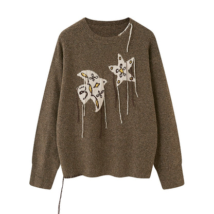 Star Fringe Long Sleeve Sweater