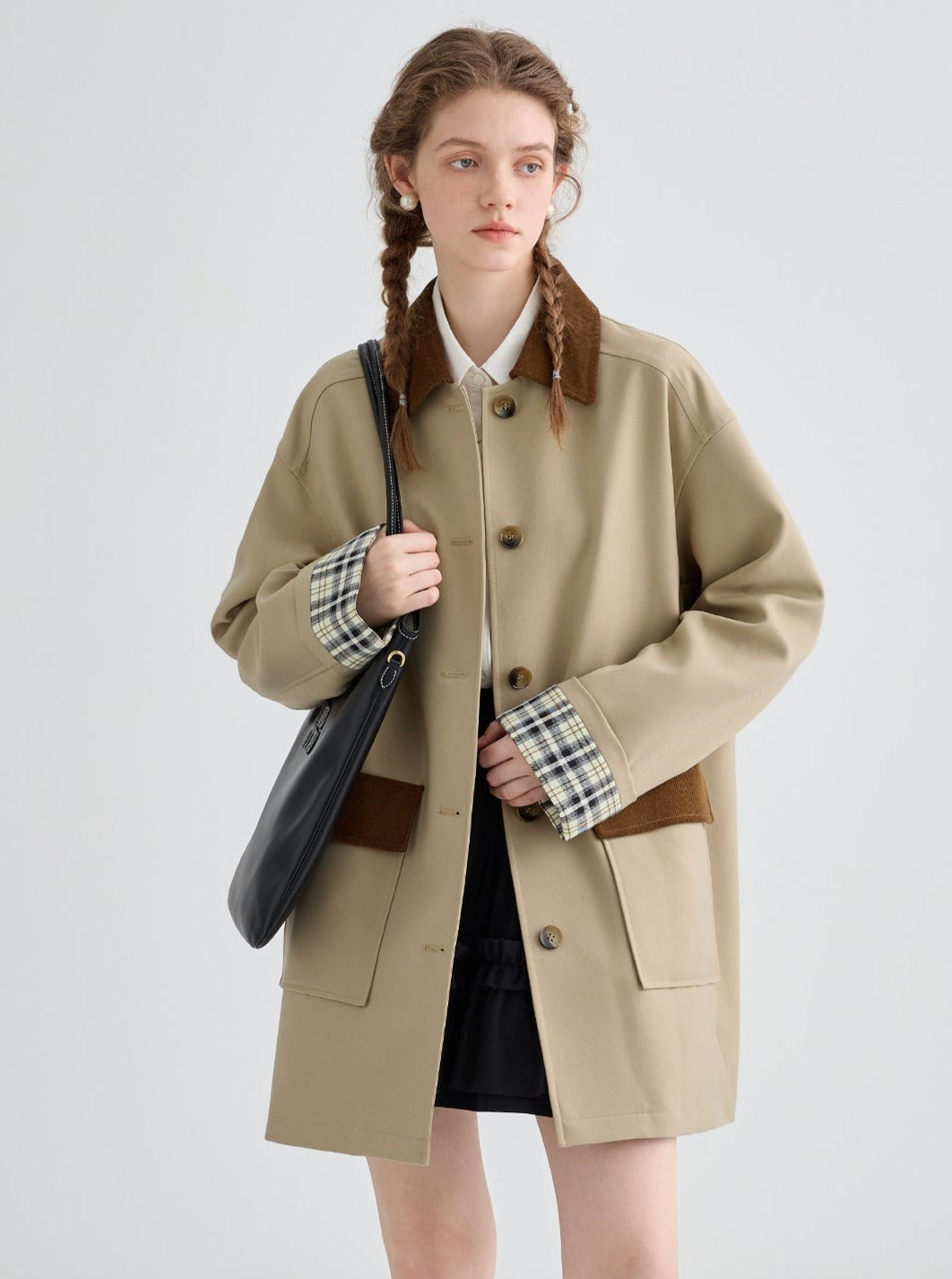 Patchwork trench coat