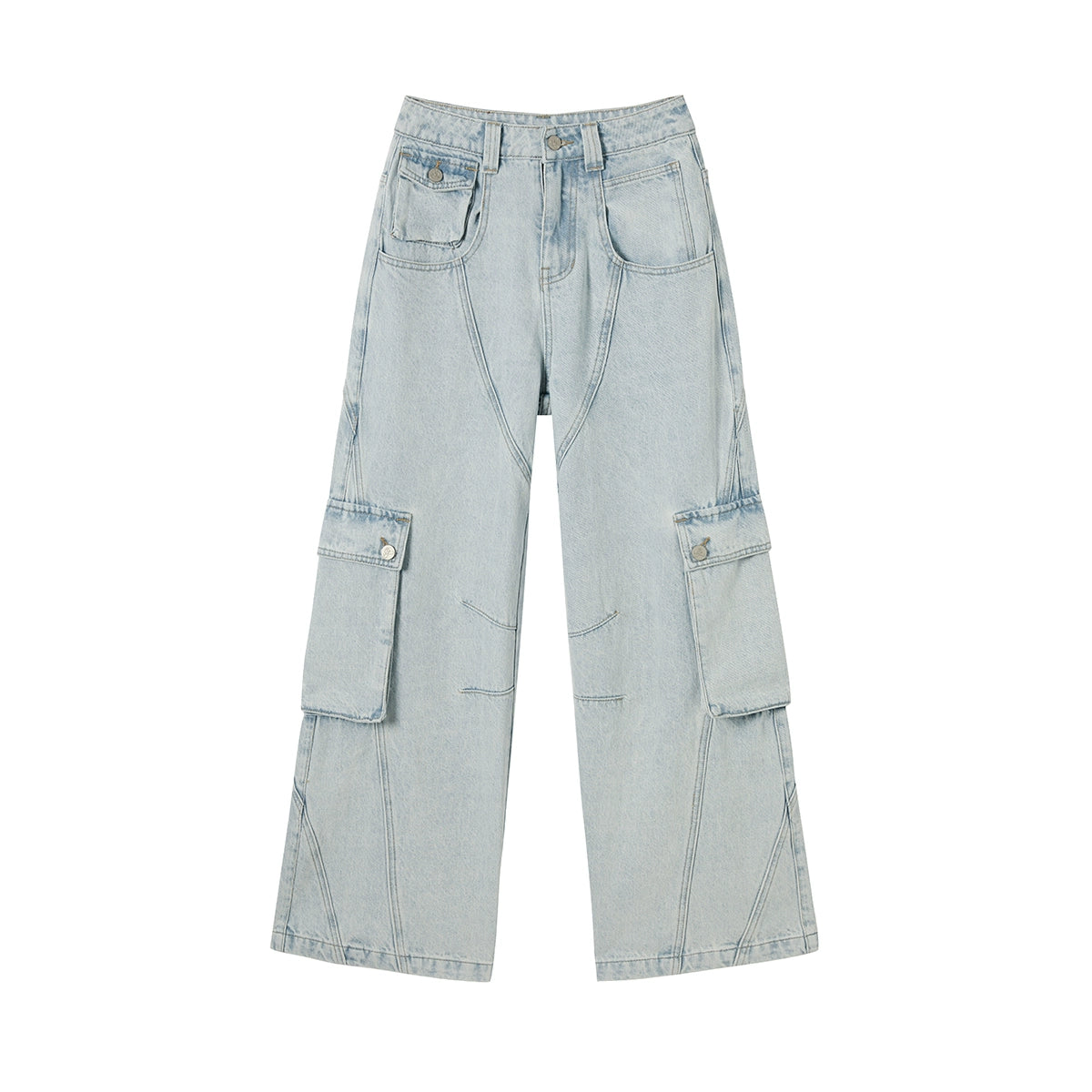 High-Waisted Denim Pants