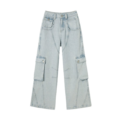 High-Waisted Denim Pants