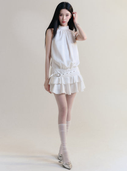 [SNH48 same style] fragile store - moonlight gravel hochwertiges satin off-the-shoulder halterneck slim dress