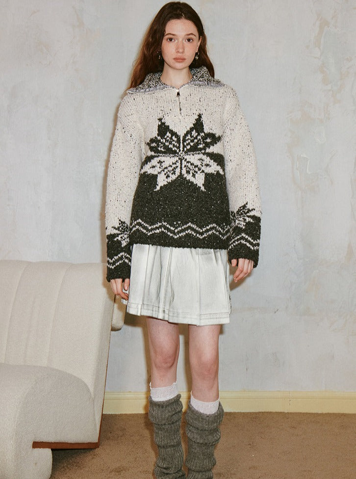 Snow Bell Vintage Wool Knit Top