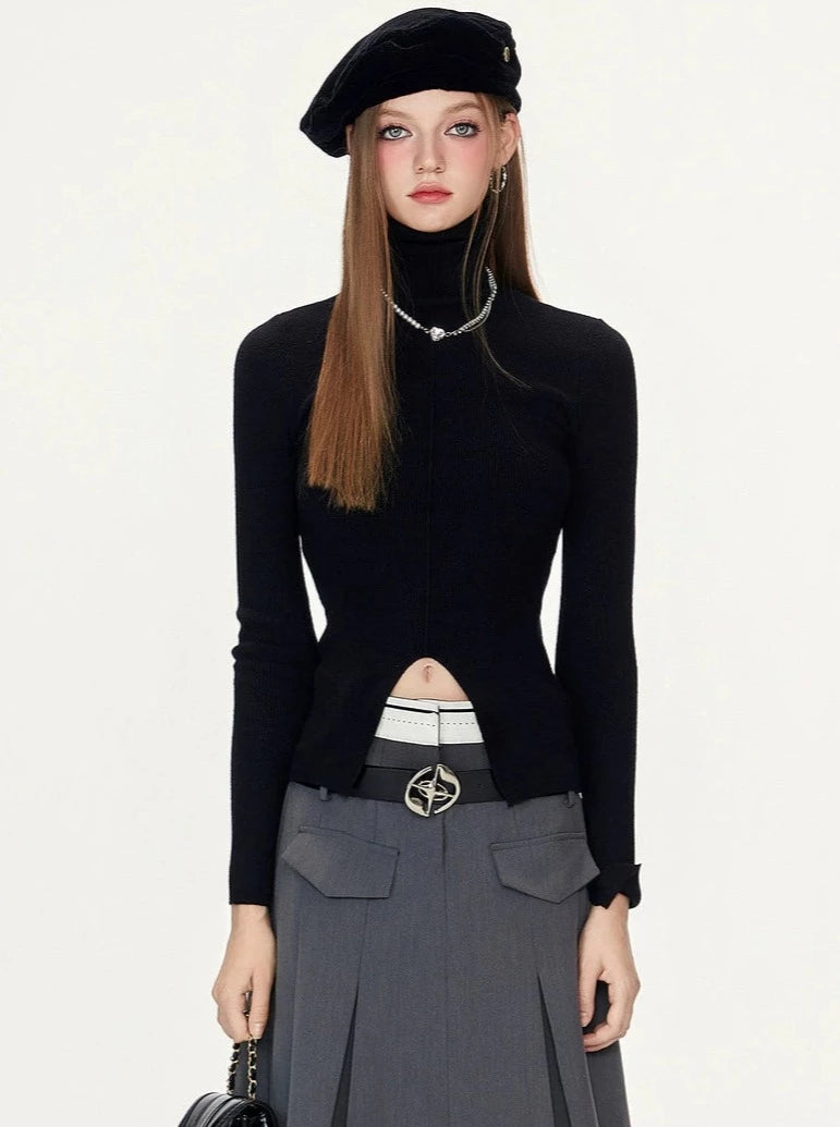 High Neck Knitted Bottom Shirt