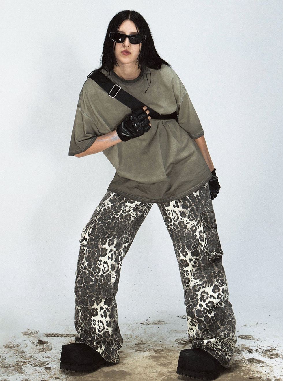 Leopard Print Cargo Pants