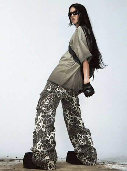 Leopard Print Cargo Pants