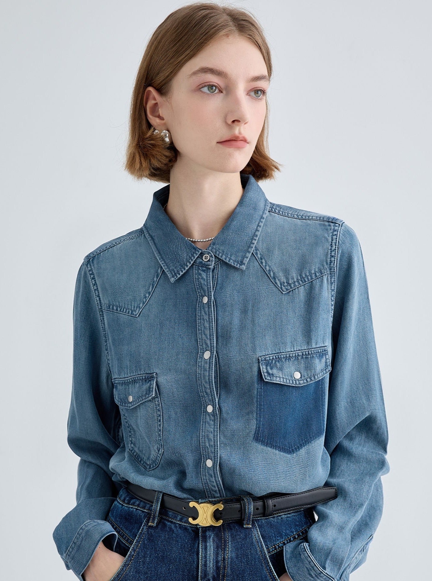 VINTAGE LONG SLEEVE DENIM SHIRT