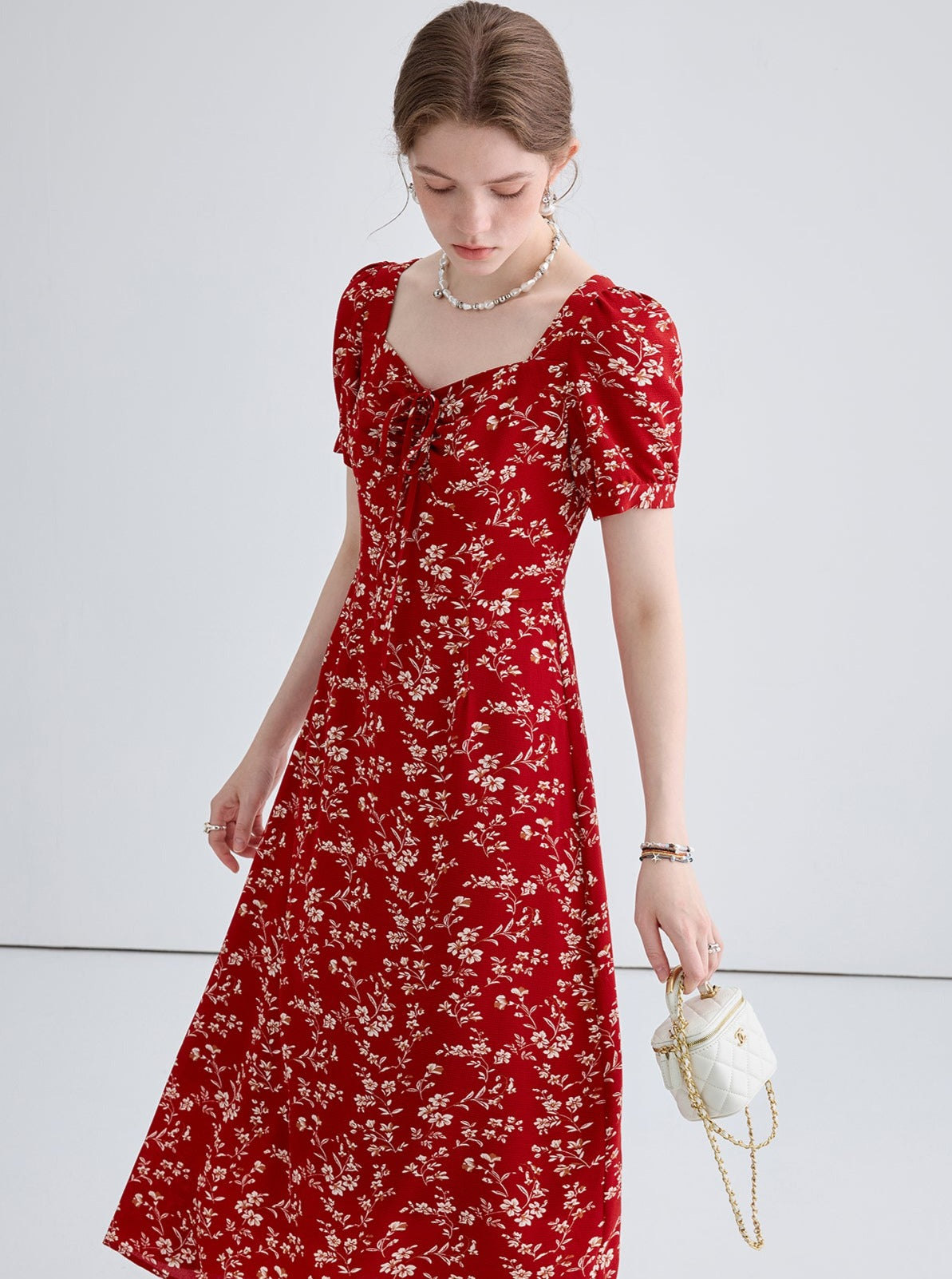 French Niche Floral Long Dress