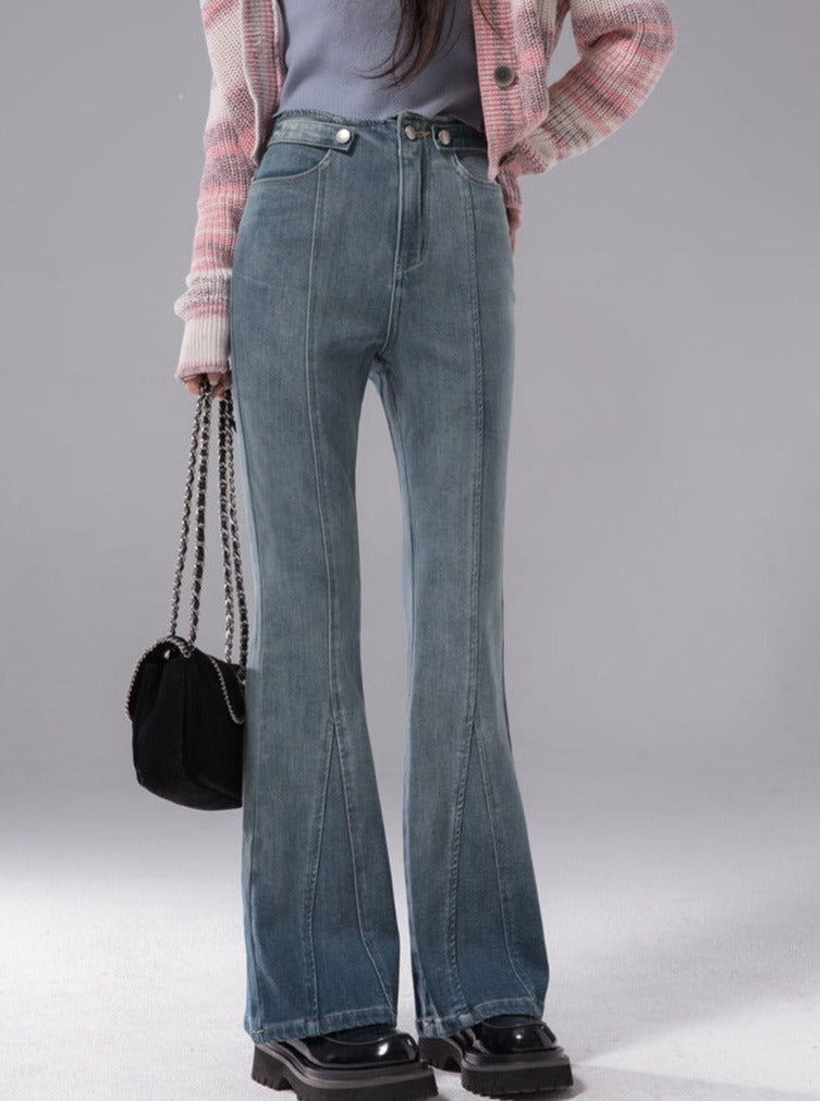 DENIM FLARED PANTS