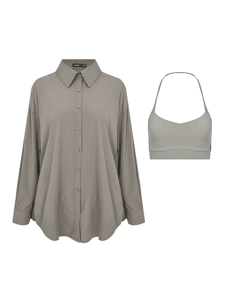 Thin Anti-Wrinkle Long Sleeve Shirt Set