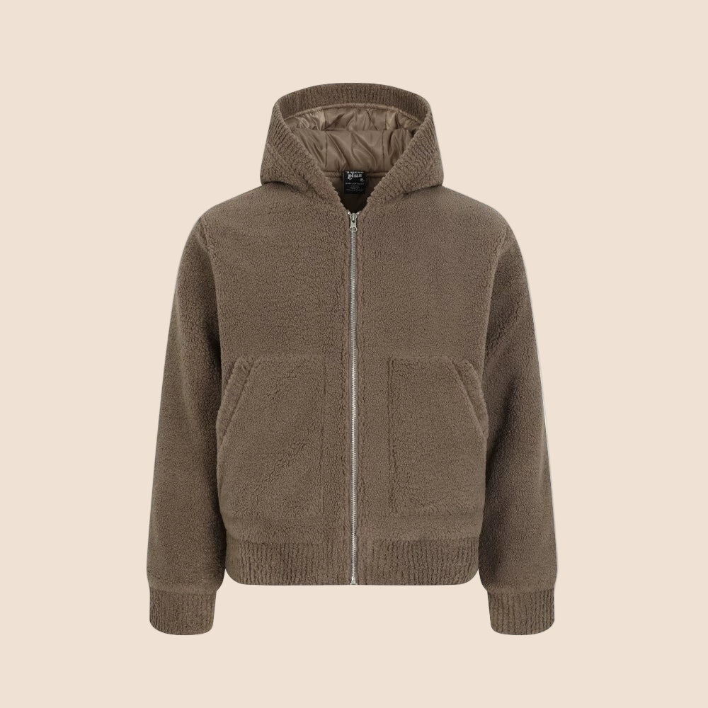 Imitation Lamb Wool Hooded Jacket